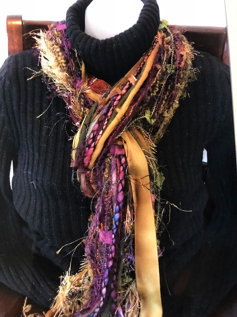 Gold and Purple Handmade scarves