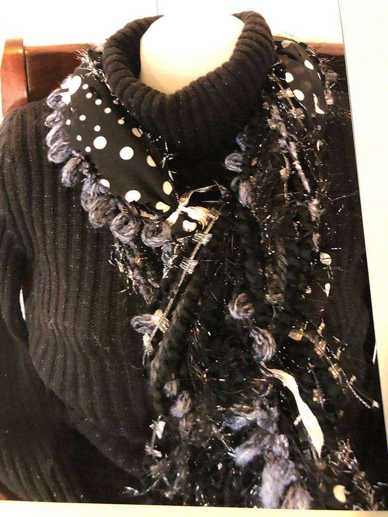 Black and White Polka Dot Handmade scarves