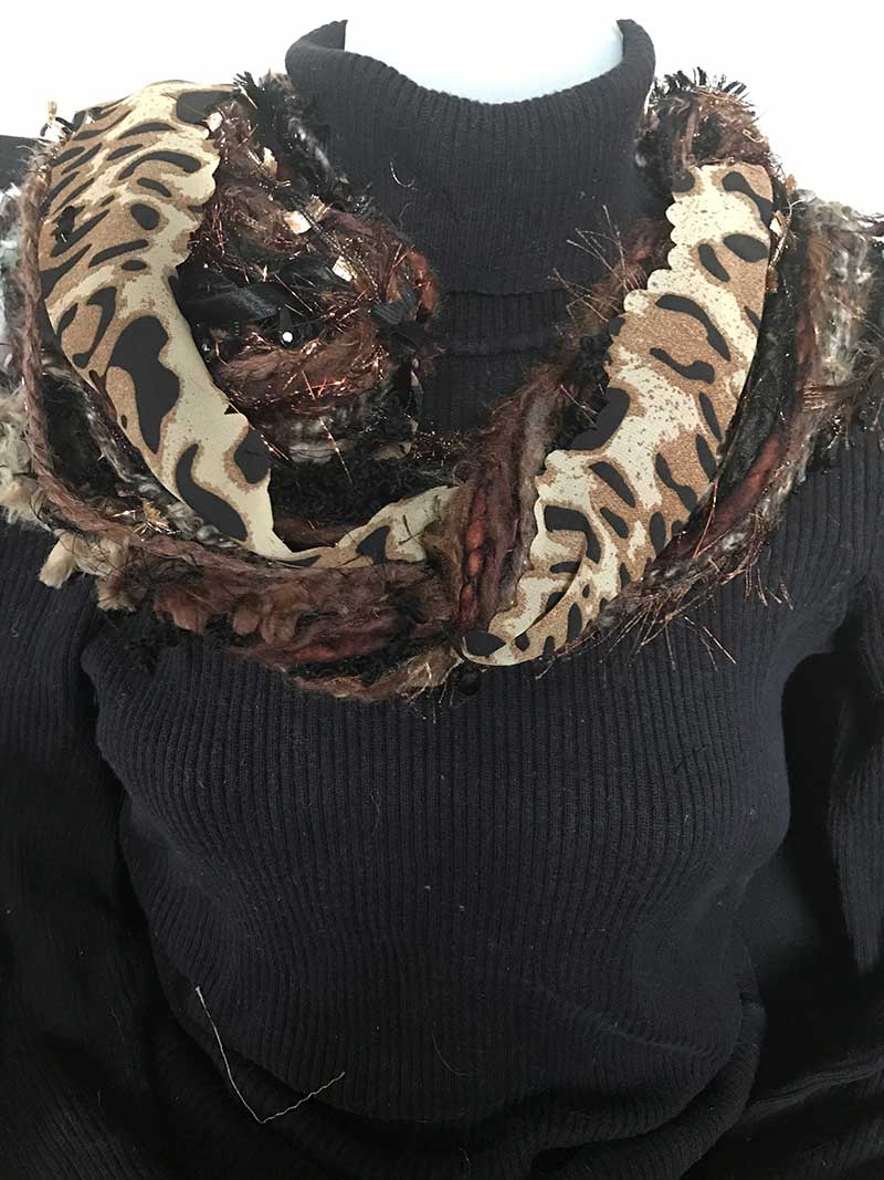 Animal Print, Black and Browns Handmade scarves
