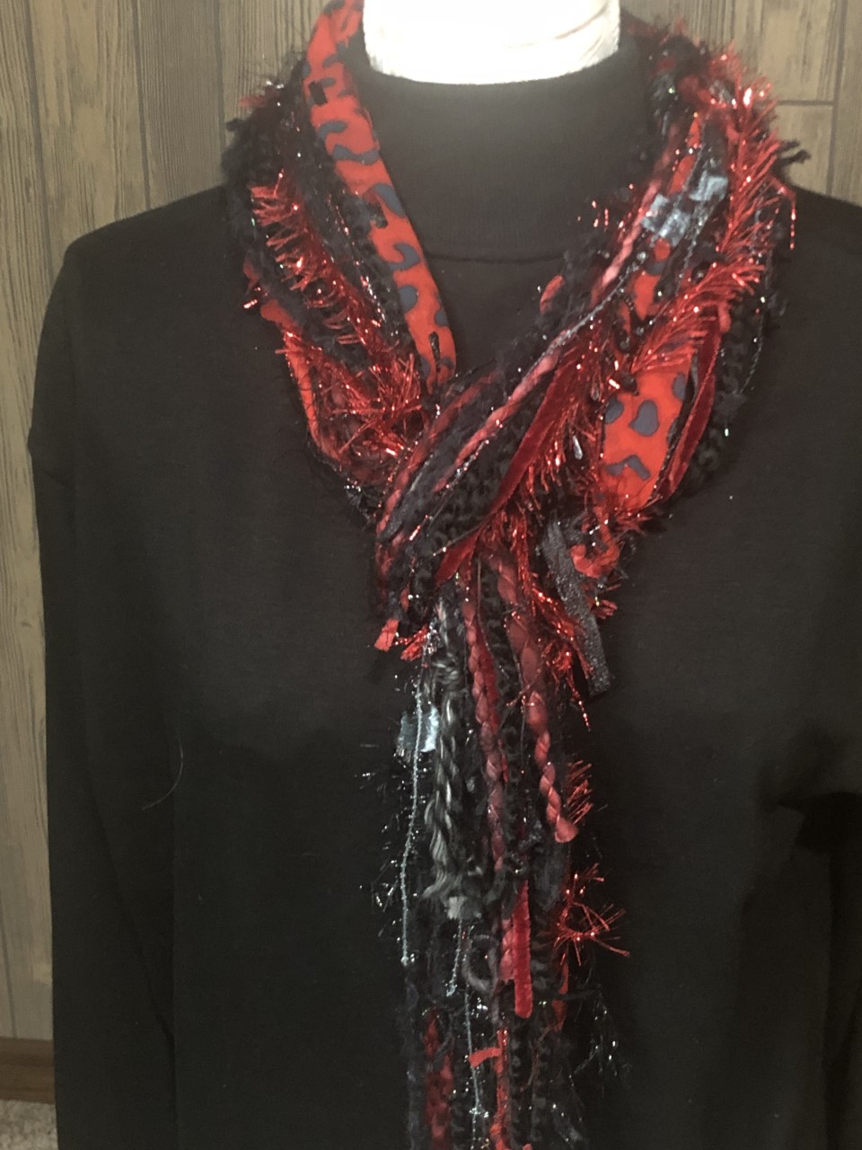 Red and Black Handmade scarves
