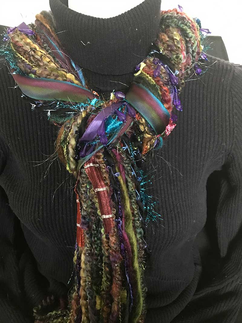 Turquoise, Wine and Green Handmade scarves