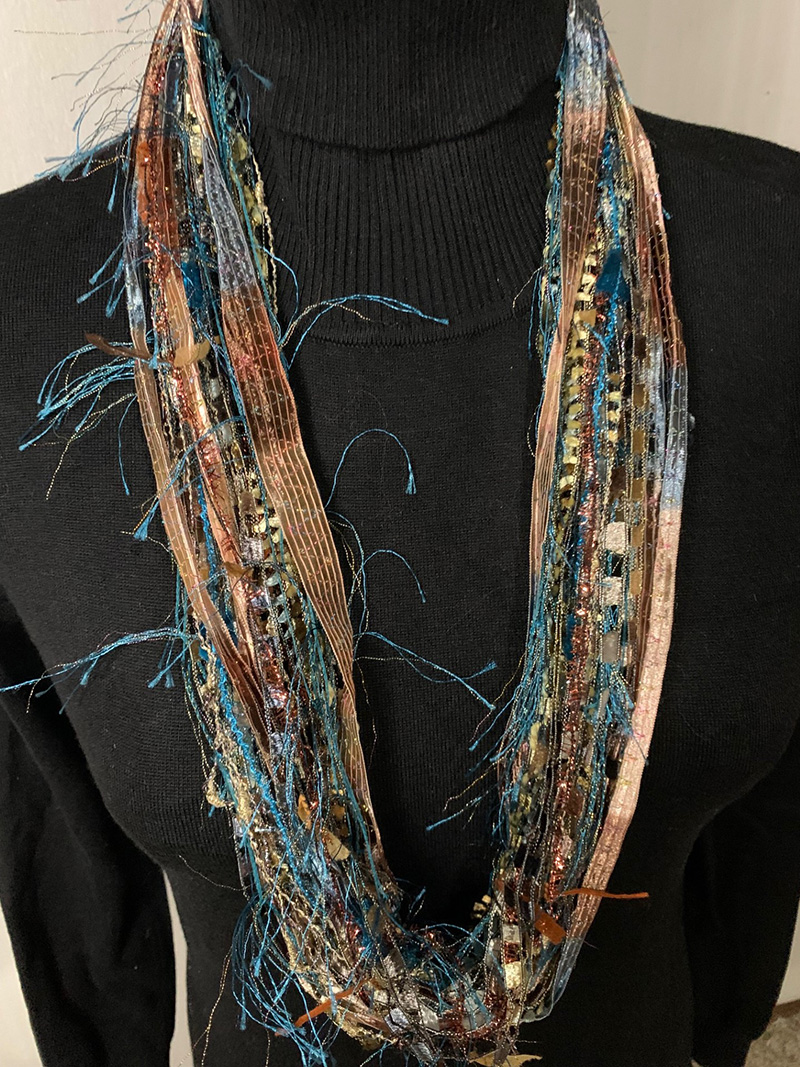 Bronze and Turquoise Handmade scarves
