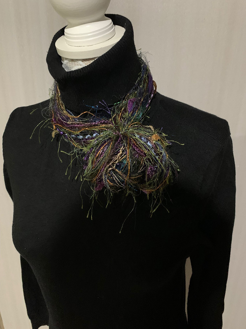 Purple and Green Handmade scarves