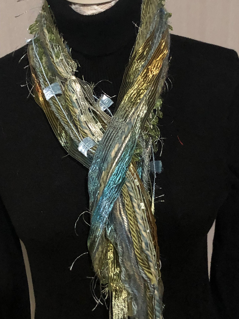 Sea Foam Green and Blue Handmade scarves