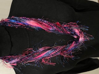 Hot Pink & Navy Handmade scarves