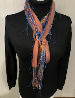 Rust Blue Handmade scarves