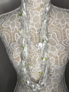 White with Petite Roses Handmade scarves